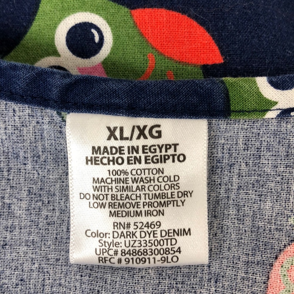 SCRUB TOP Navy Owls pattern XL - Picture 4 of 4